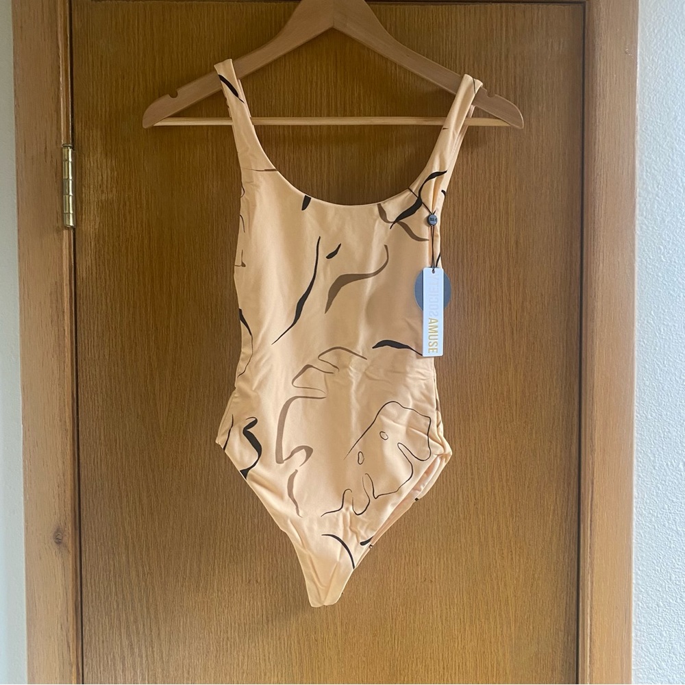 AMUSE SOCIETY • NEW! “Moxie” One Piece Reversible Swimsuit - Light Apricot - XS - Picture 2 of 16